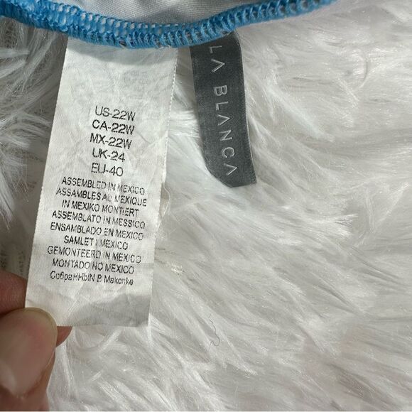 La Blanca Swimwear Sz 22W V-Neck Sunset Striped Multicolor Halter Tankini Top - Picture 11 of 13